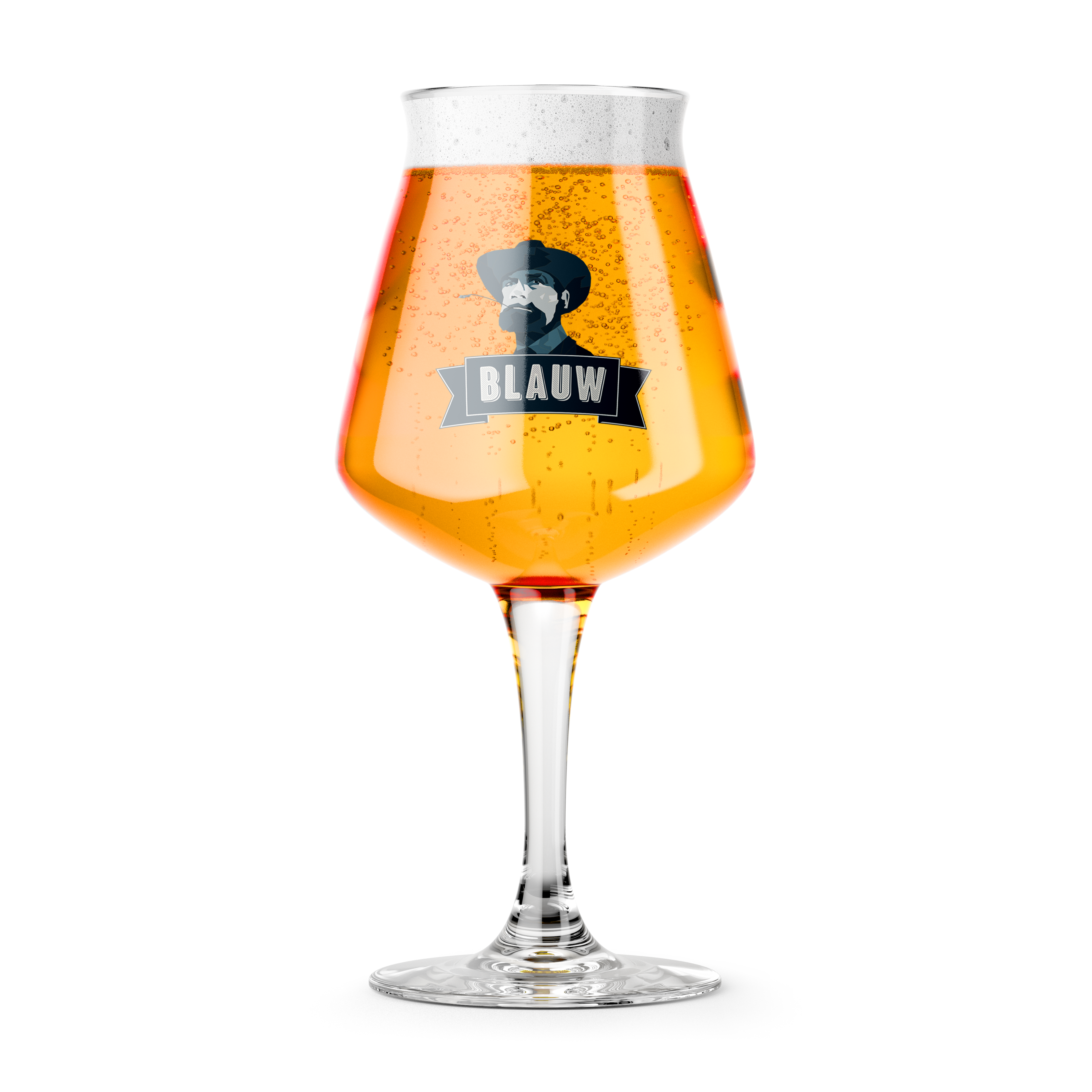 Blauw Bier glas